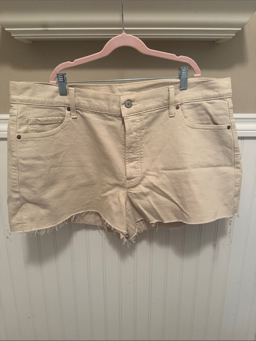 Old Navy Light Beige Denim Cutoff Shorts